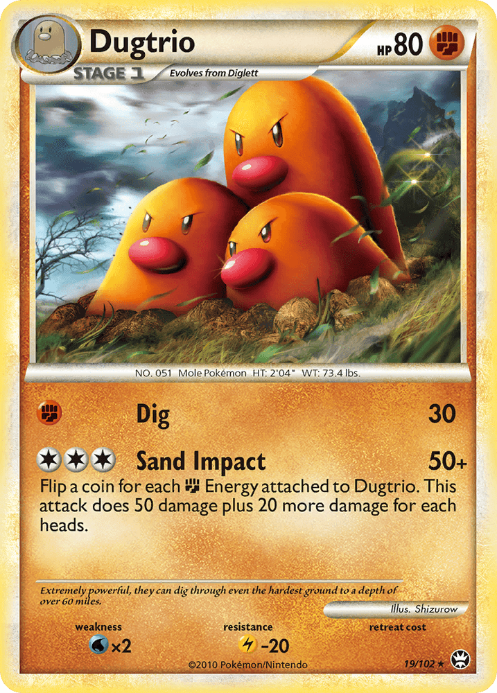 Dugtrio (19/102) [HeartGold & SoulSilver: Triumphant] (Online Only)