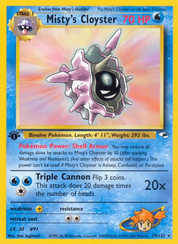 Misty's Cloyster (29/132) [Gym Heroes 1st Edition] (Online Only)