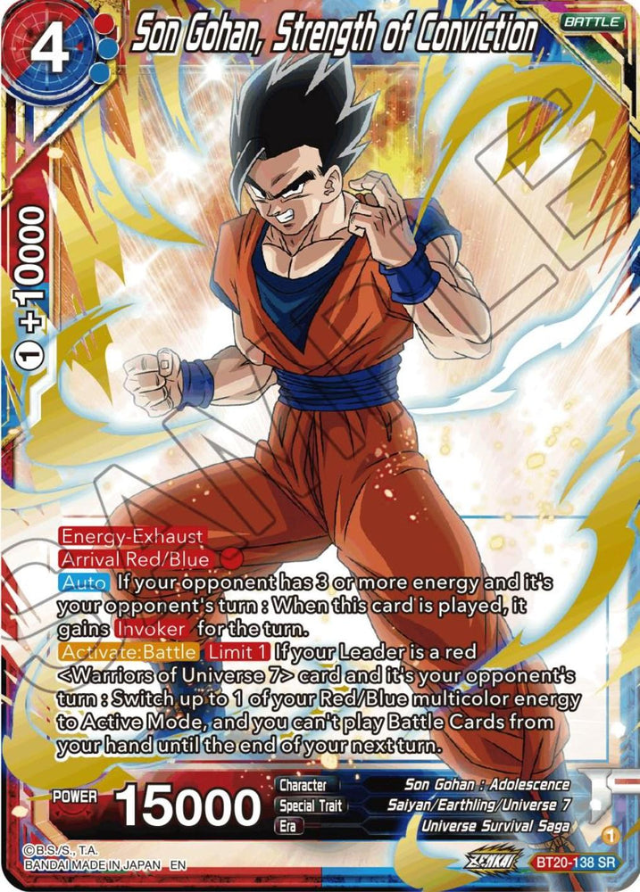 Son Gohan, Strength of Conviction (BT20-138) [Power Absorbed] (ONLINE ORDER ONLY)