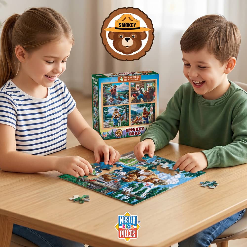 Smokey Bear 100 Piece Jigsaw Puzzles 4-Pack