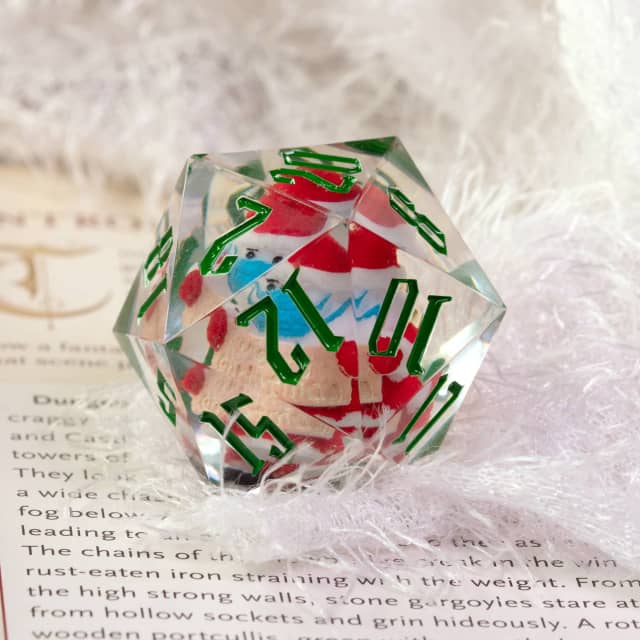 Masked Santa Holiday d20 Dice 33mm Christmas Dice (2021) (Online Only)