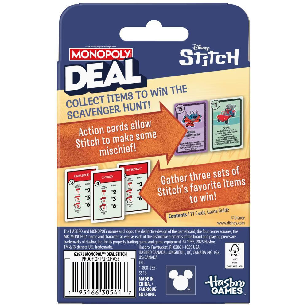 Monopoly Deal: Stitch (ONLINE ORDER ONLY)