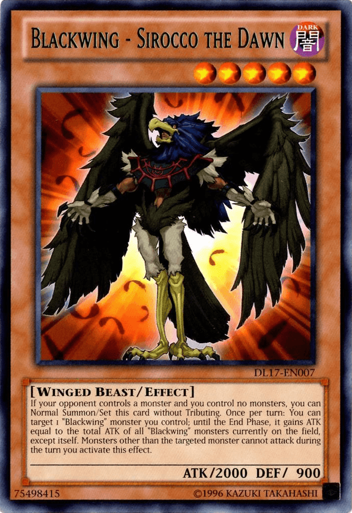 Blackwing - Sirocco the Dawn (Green) [DL17-EN007] Rare (ONLINE ORDER ONLY)