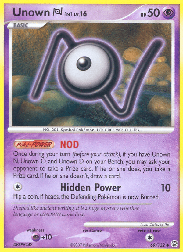 Unown N (69/132) [Diamond & Pearl: Secret Wonders] (Online Only)