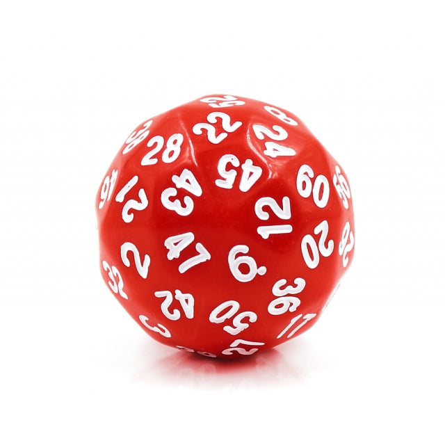 D60-Red Opaque w/White Numbers RPG DND Dice (Online Only)