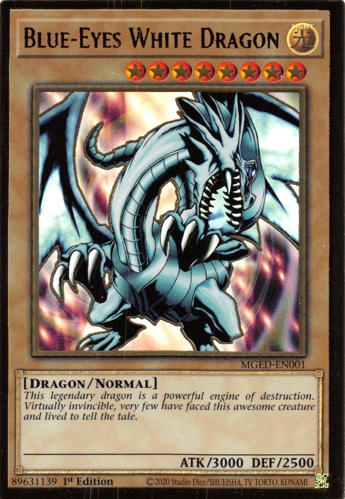 Blue-Eyes White Dragon (Alternate Art) [MGED-EN001] Gold Rare (ONLINE ORDER ONLY)