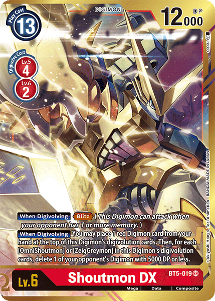 Shoutmon DX [BT5-019] (Alternate Art) [Battle of Omni] (ONLINE ORDER ONLY)