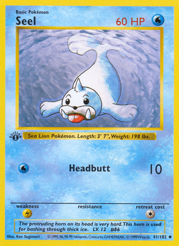 Seel (41/102) (Shadowless) [Base Set 1st Edition] (Online Only)