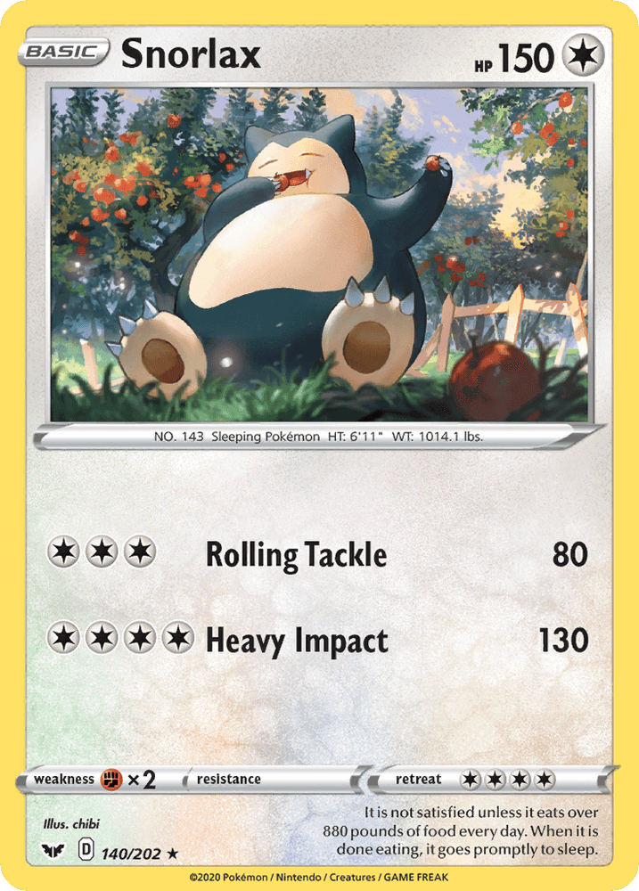 Snorlax (140/202) [Sword & Shield: Base Set] (Online Only)
