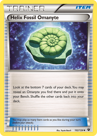 Helix Fossil Omanyte (102/124) [XY: Fates Collide] (Online Only)