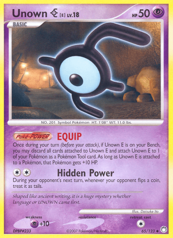 Unown E (65/123) [Diamond & Pearl: Mysterious Treasures] (Online Only)