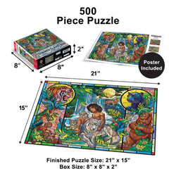 Stained Glass - Jungle Book 500 Piece Jigsaw Puzzle