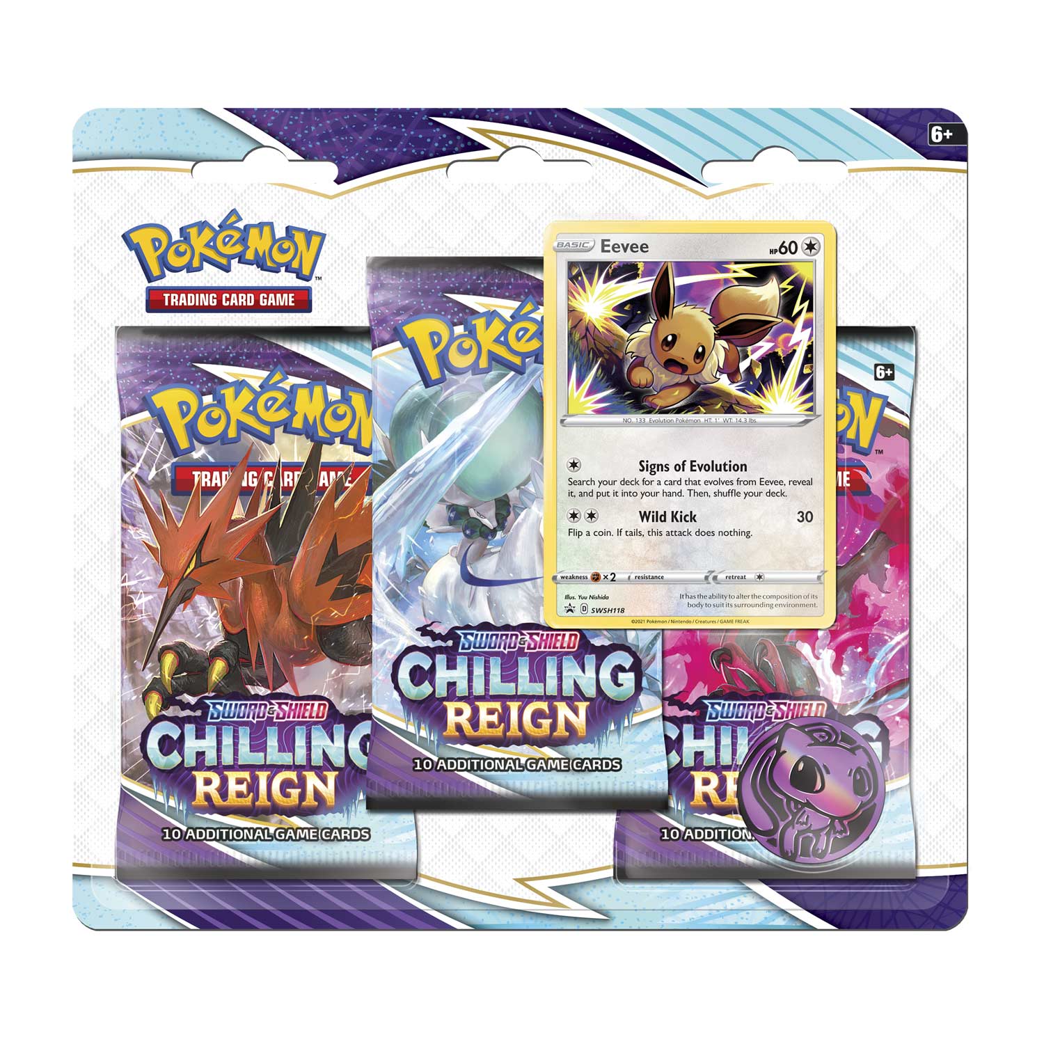 Sword & Shield: Chilling Reign - 3-Pack Blister (Eevee) (ONLINE ORDER ONLY)