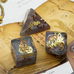 Glitter Mini Gearwheel Dice 7-Dice Dungeons and Dragons RPG (Online Only)