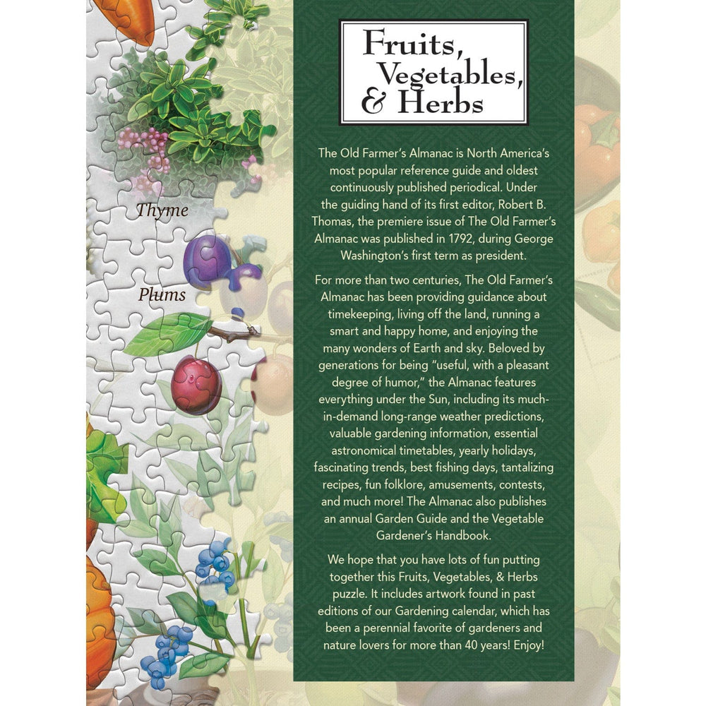 Farmer's Almanac - Fruits, Vegetables, & Herbs 1000 Piece Jigsaw Puzzle (ONLINE ORDER ONLY)