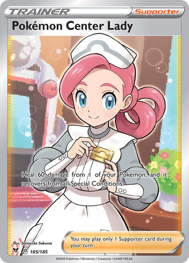 Pokemon Center Lady (185/185) [Sword & Shield: Vivid Voltage] (Online Only)