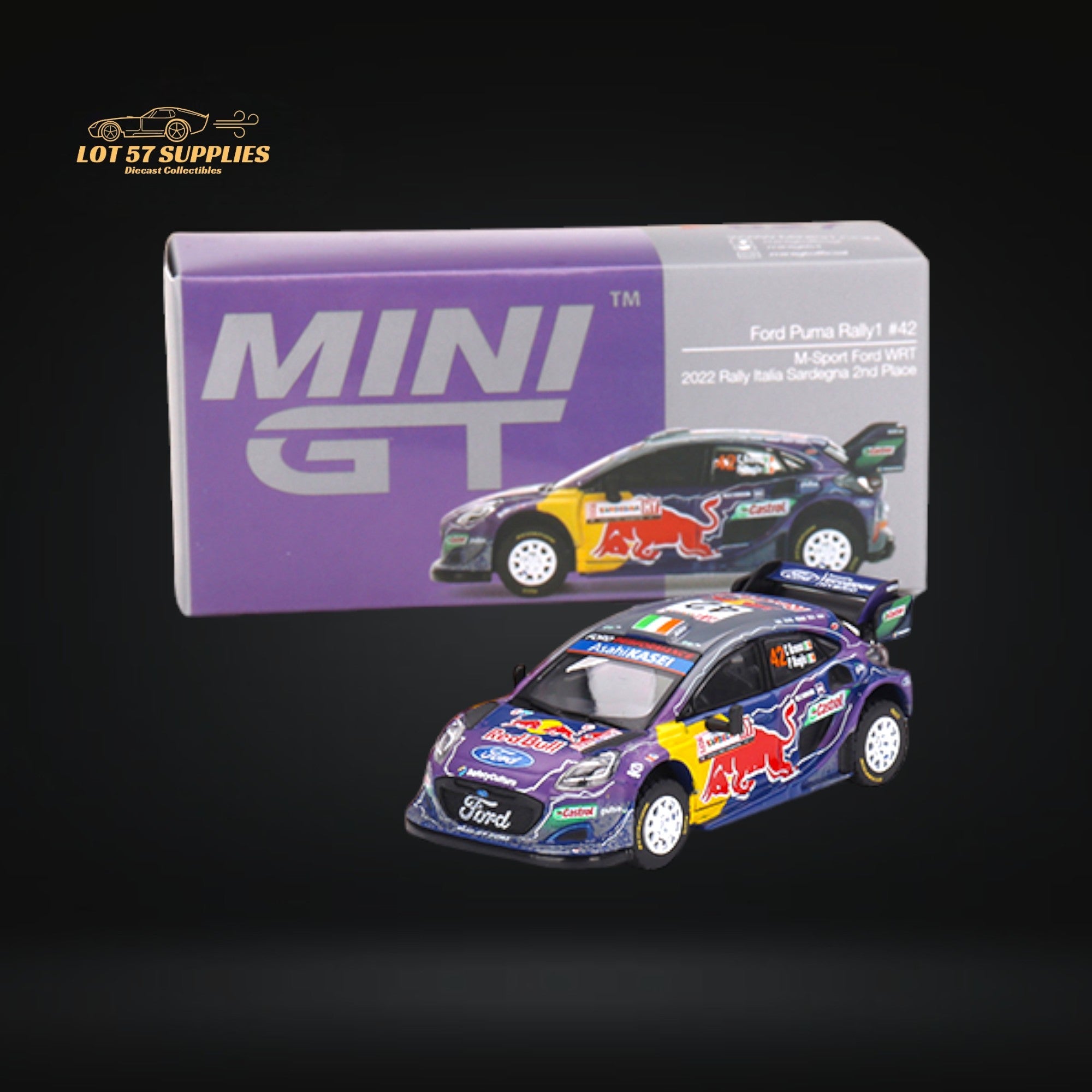 Mini-GT Ford Puma Rally1 #42 M-Sport Ford WRT 2022 #627 1:64 MGT00627 (ONLINE ORDER ONLY)