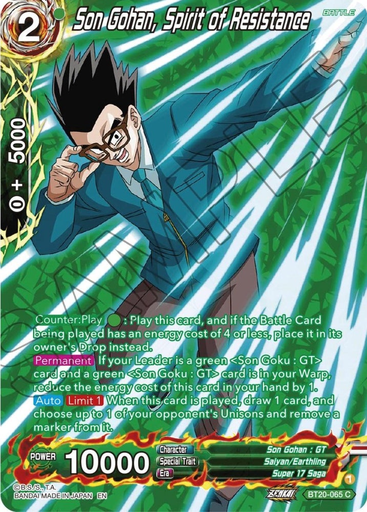Son Gohan, Spirit of Resistance (Silver Foil) (BT20-065) [Power Absorbed] (ONLINE ORDER ONLY)