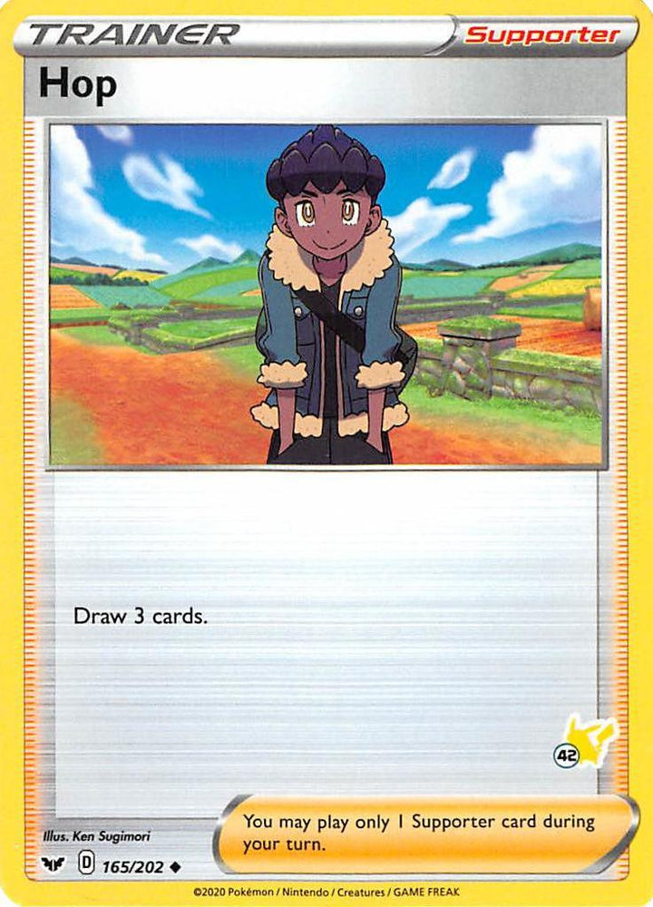 Hop (165/202) (Pikachu Stamp #42) [Battle Academy 2022] (Online Only)