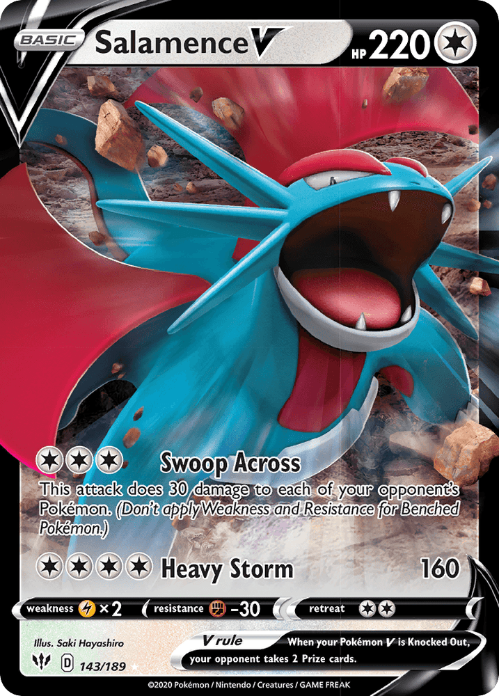 Salamence V (143/189) [Sword & Shield: Darkness Ablaze] (Online Only)