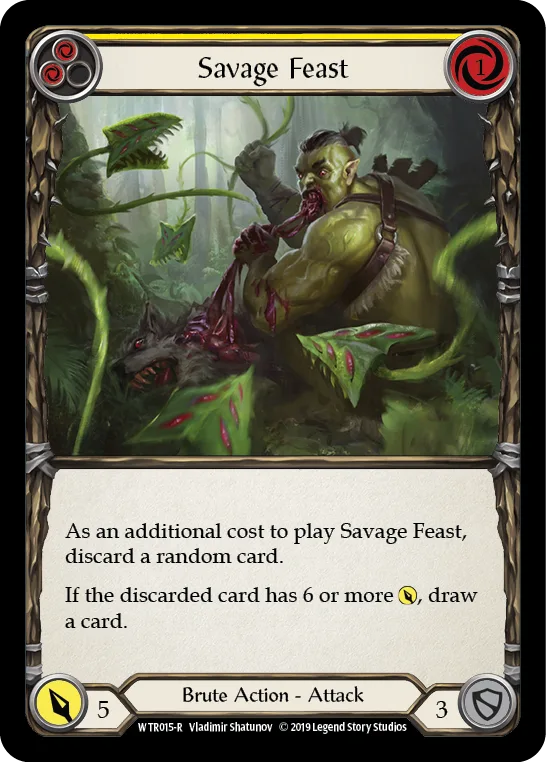 Savage Feast (Yellow) [WTR015-R] (Welcome to Rathe)  Alpha Print Rainbow Foil - Anime Imports LLC
