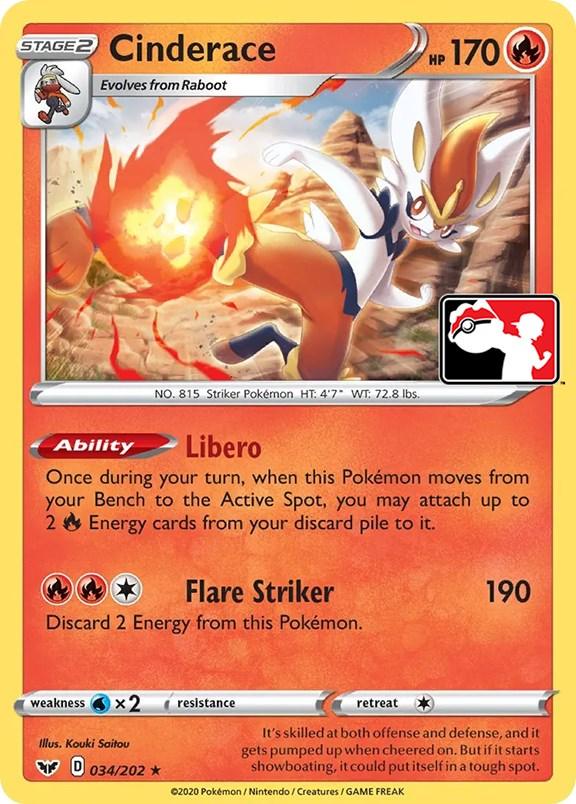 Cinderace (034/202) [Prize Pack Series One] (Online Only)