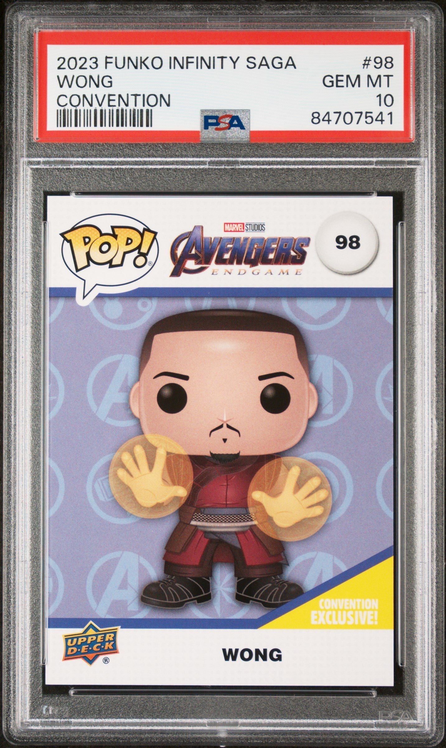 2023 UPPER DECK FUNKO POP MARVEL  WONG CONVENTION #98  PSA 10 (Online Order Only)