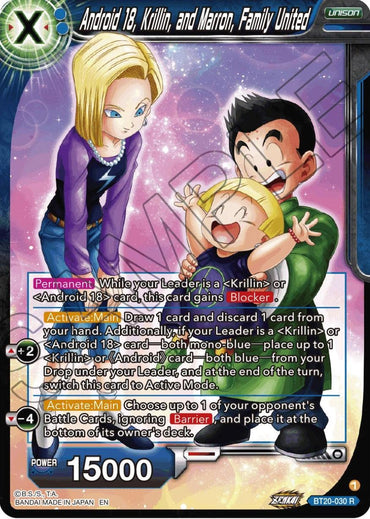 Android 18, Krillin, and Maron, Family United (BT20-030) [Power Absorbed] (ONLINE ORDER ONLY)