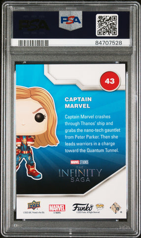 2023 UPPER DECK FUNKO POP MARVEL  CAPTAIN MARVEL PLATINUM #43  PSA 10 (Online Order Only)