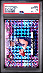 Graded 2024 Panini Mosaic JJ McCarthy #275 Camo Pink Rookie RC Football Card PSA 10 Gem Mint (ONLINE ORDER ONLY)
