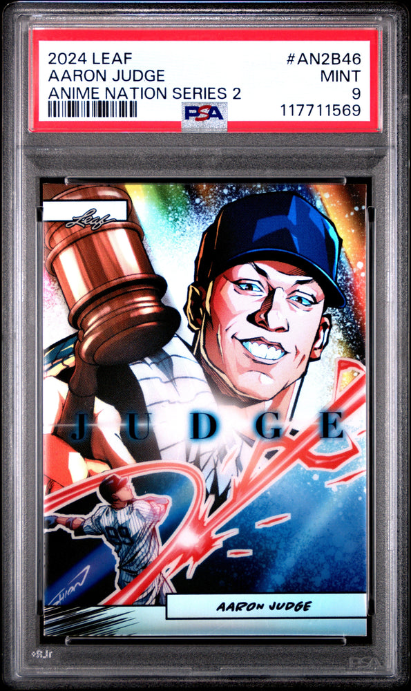 Graded 2024 Leaf Aaron Judge #AN2B46 Anime Nation Series 2 /99 Baseball Card PSA 9 Mint (ONLINE ORDER ONLY)