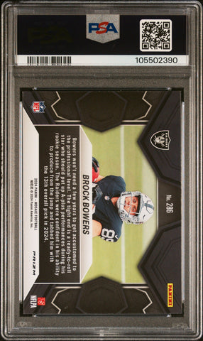 Graded 2024 Panini Mosaic Brock Bowers #286 Reactive Yellow Rookie RC Football Card PSA 10 Gem Mint (ONLINE ORDER ONLY)