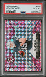 Graded 2024 Panini Mosaic Brock Bowers #286 Camo Pink Rookie RC Football Card PSA 10 Gem Mint (ONLINE ORDER ONLY)