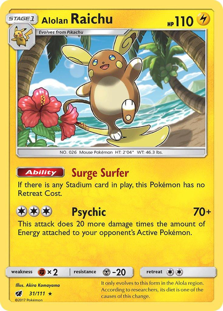 Alolan Raichu (31/111) (Theme Deck Exclusive) [Sun & Moon: Crimson Invasion] (Online Only)