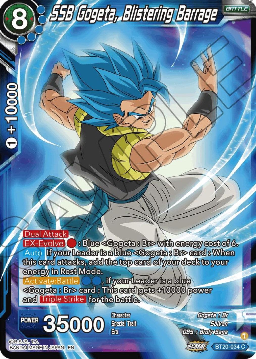 SSB Gogeta, Blistering Barrage (BT20-034) [Power Absorbed] (ONLINE ORDER ONLY)