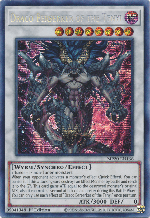 Draco Berserker of the Tenyi [MP20-EN166] Prismatic Secret Rare (ONLINE ORDER ONLY)