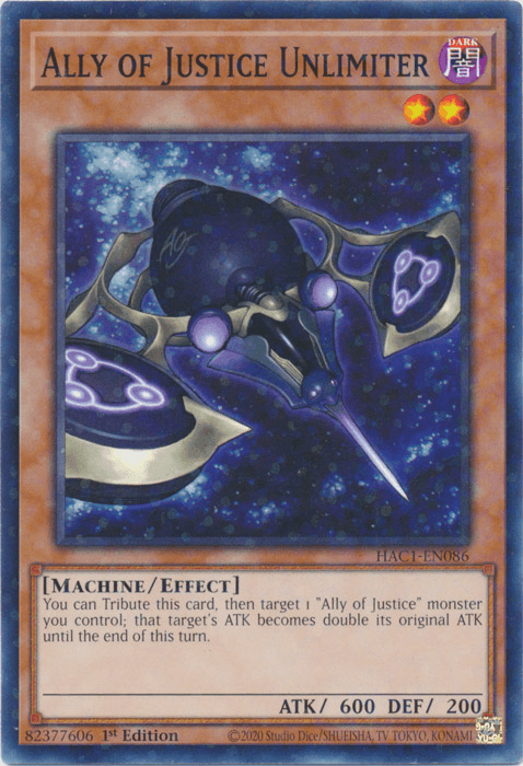 Ally of Justice Unlimiter (Duel Terminal) [HAC1-EN086] Common (ONLINE ORDER ONLY)