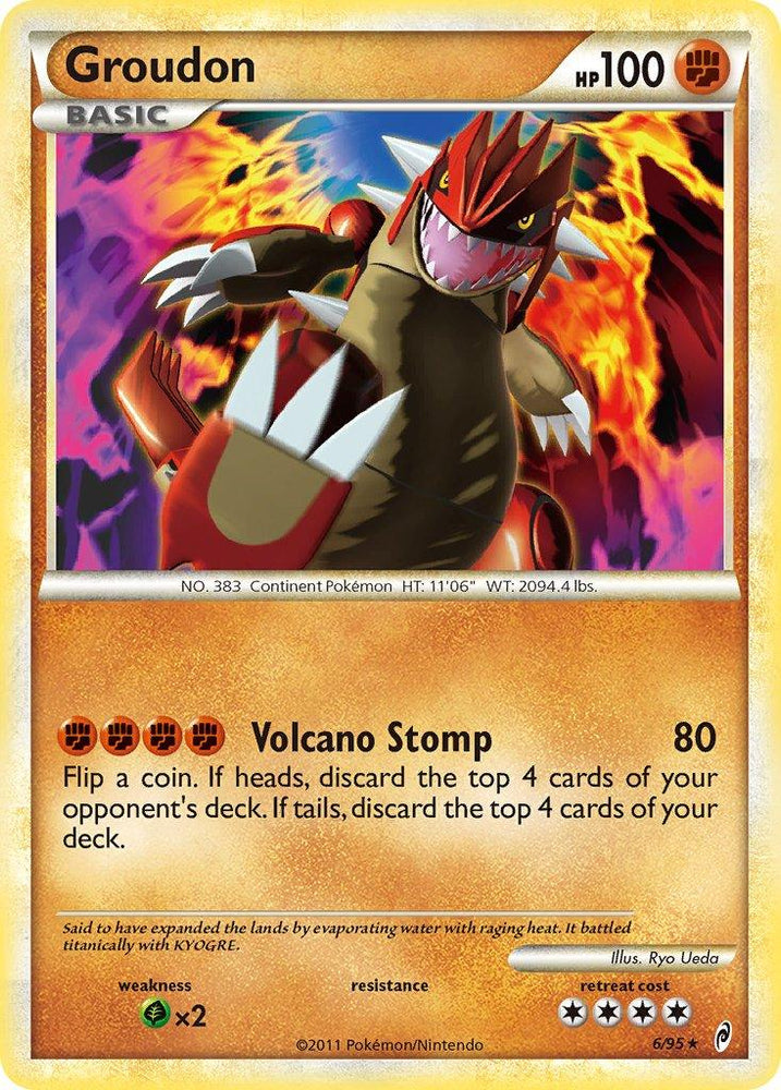 Groudon (6/95) (Theme Deck Exclusive) [HeartGold & SoulSilver: Call of Legends] (Online Only)