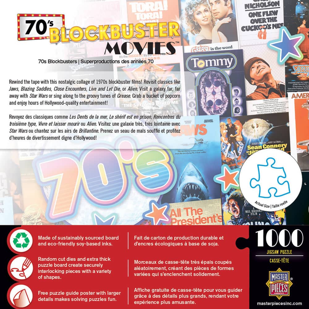 Blockbusters - 70's Movies 1000 Piece Jigsaw Puzzle