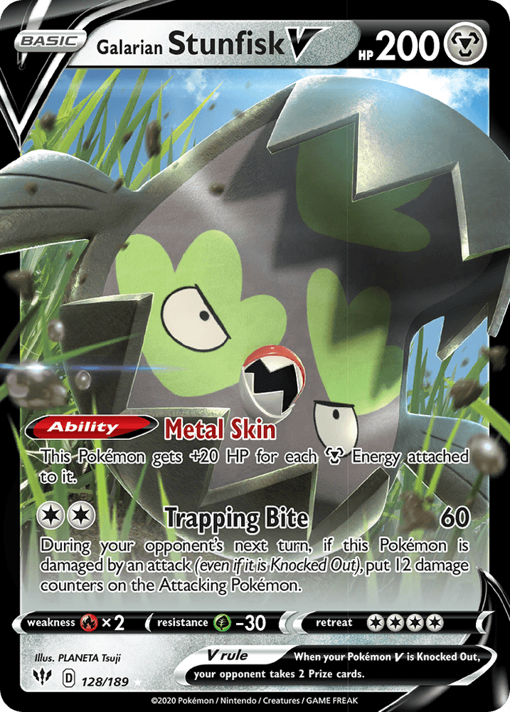 Galarian Stunfisk V (128/189) [Sword & Shield: Darkness Ablaze] (Online Only)
