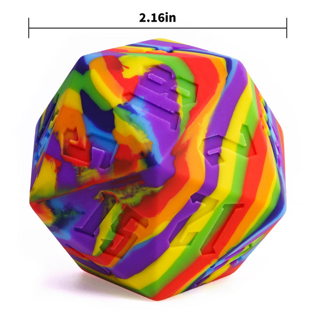 Large Rainbow Silicone d20 Dice 55mm | RPG Dice Novelty Piece (Online Only)