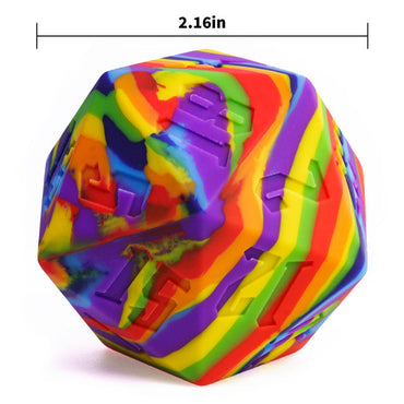 Large Rainbow Silicone d20 Dice 55mm | RPG Dice Novelty Piece (Online Only)