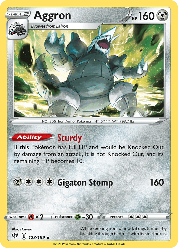 Aggron (123/189) [Sword & Shield: Darkness Ablaze] (Online Only)