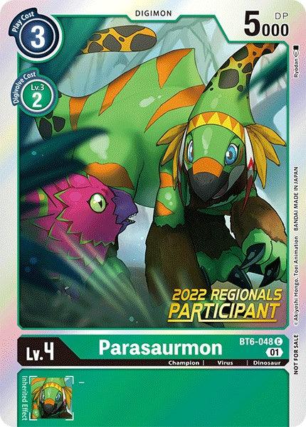 Parasaurmon [BT6-048] (2022 Championship Online Regional) (Online Participant) [Double Diamond Promos] (ONLINE ORDER ONLY)