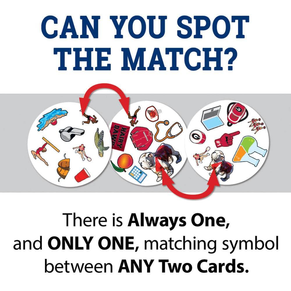 Georgia Bulldogs Spot It! Card Game