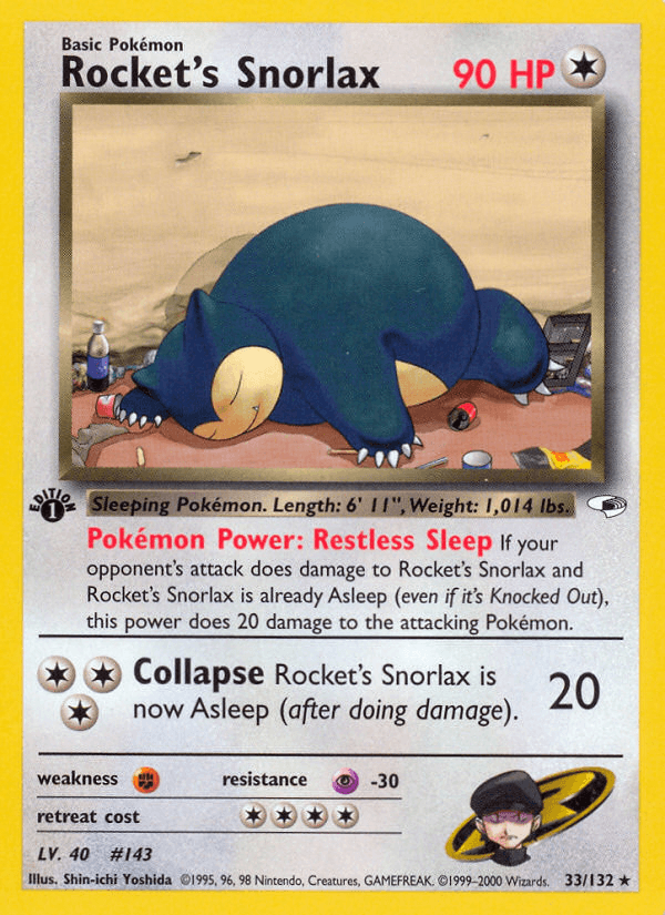 Rocket's Snorlax (33/132) [Gym Heroes 1st Edition] (Online Only)