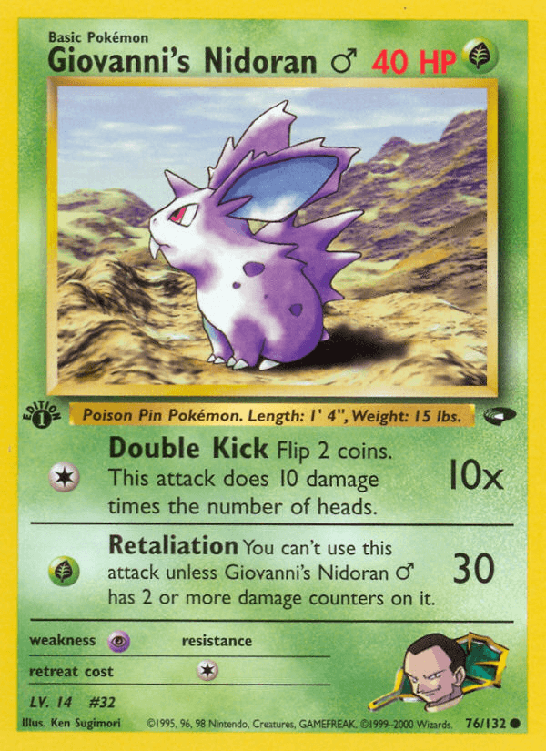 Giovanni's Nidoran (76/132) (Male) [Gym Challenge 1st Edition] (Online Only)