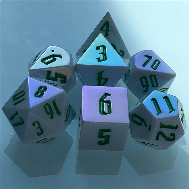Spearmint White Colorful DND Dice (White&Green) 7-Dice (Online Only)