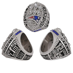 New England Patriots Super Bowl Championship Ring & Trophy Set– 2002, 2004, 2005, 2015, 2017 & 2019