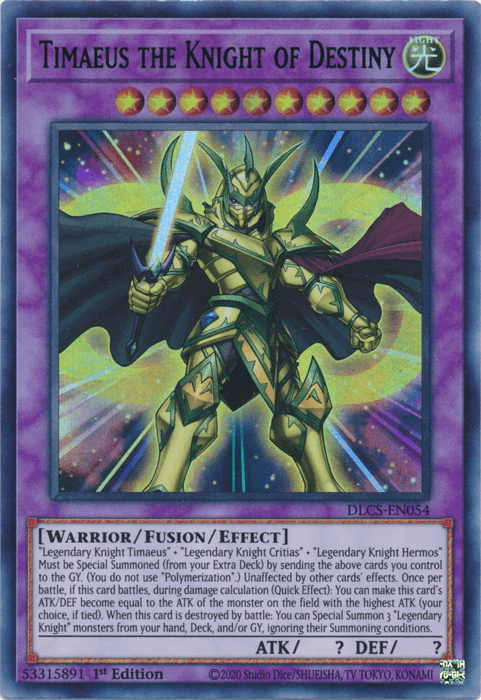 Timaeus the Knight of Destiny (Purple) [DLCS-EN054] Ultra Rare (ONLINE ORDER ONLY)